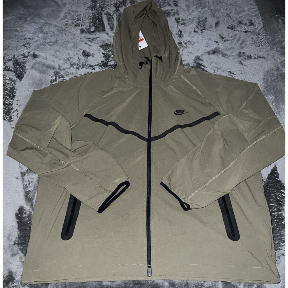 LARGE Nike Tech Men's Woven Jacket (Medium Olive/Medium Olive/Black) - Picture 9 of 9